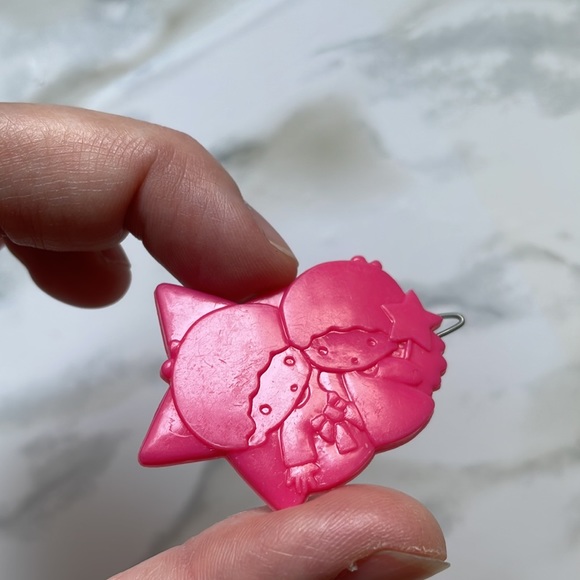 Rare Vintage Sanrio 1970's Little Twin Stars Kiki and Lala - used hair clips 3pc - Picture 3 of 4